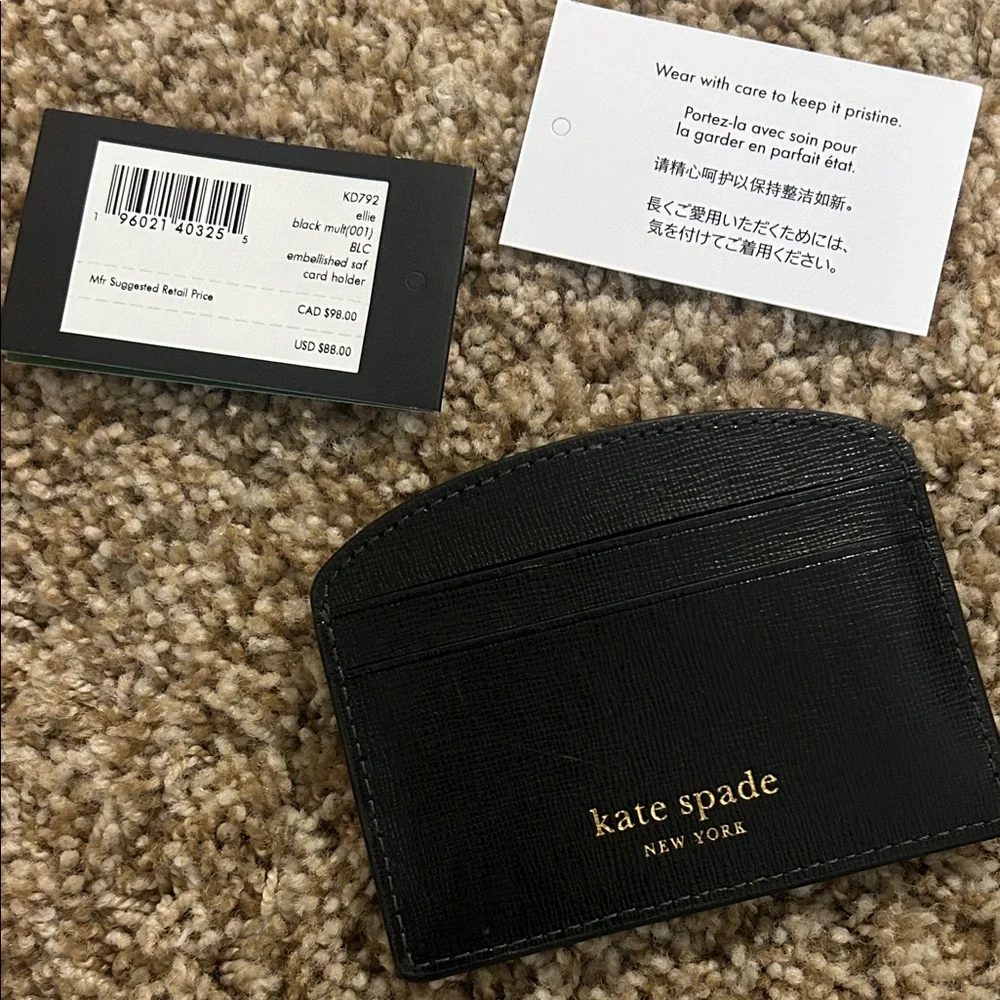 Kate spade Elephant Design Black Card Holder - Picture 4 of 6